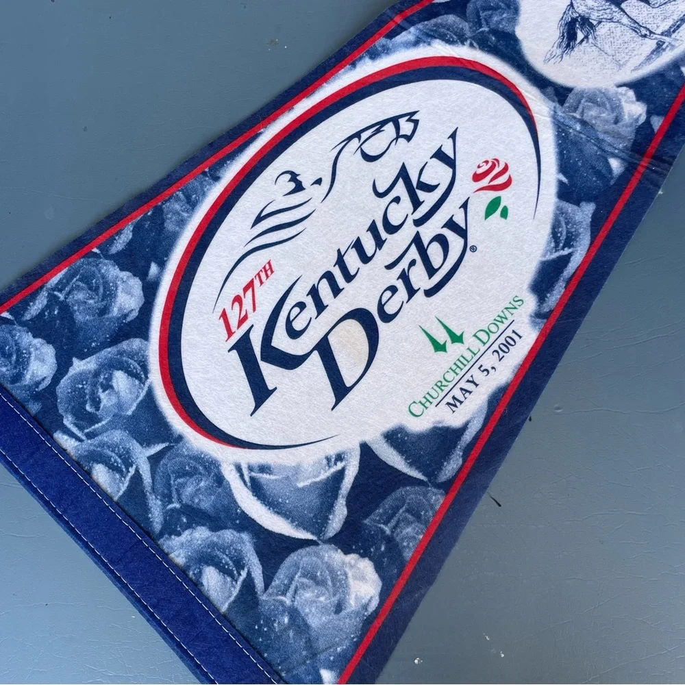 2001 Kentucky Derby 127th Churchill Downs Felt Pennant Banner